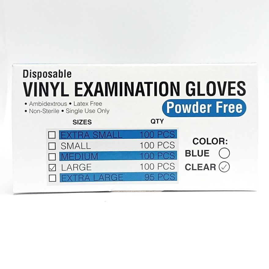 INDOPLAS Disposable Vinyl Examination Gloves Powder Free