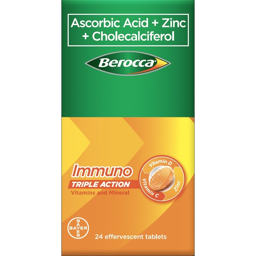 BEROCCA Immuno Triple Action 24 Effervescent Tablets