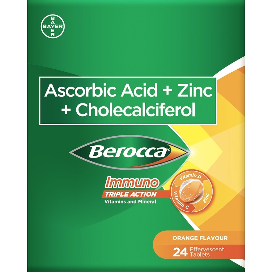 BEROCCA Immuno Triple Action 24 Effervescent Tablets