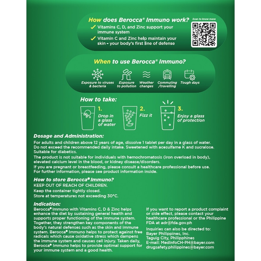 BEROCCA Immuno Triple Action 24 Effervescent Tablets