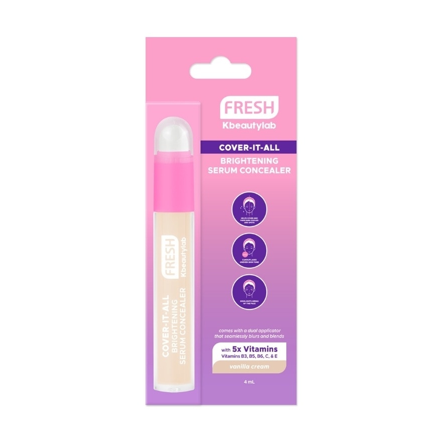 FRESH Kbeautylab Cover-It-All Brightening Serum Concealer Vanilla Cream 4mL