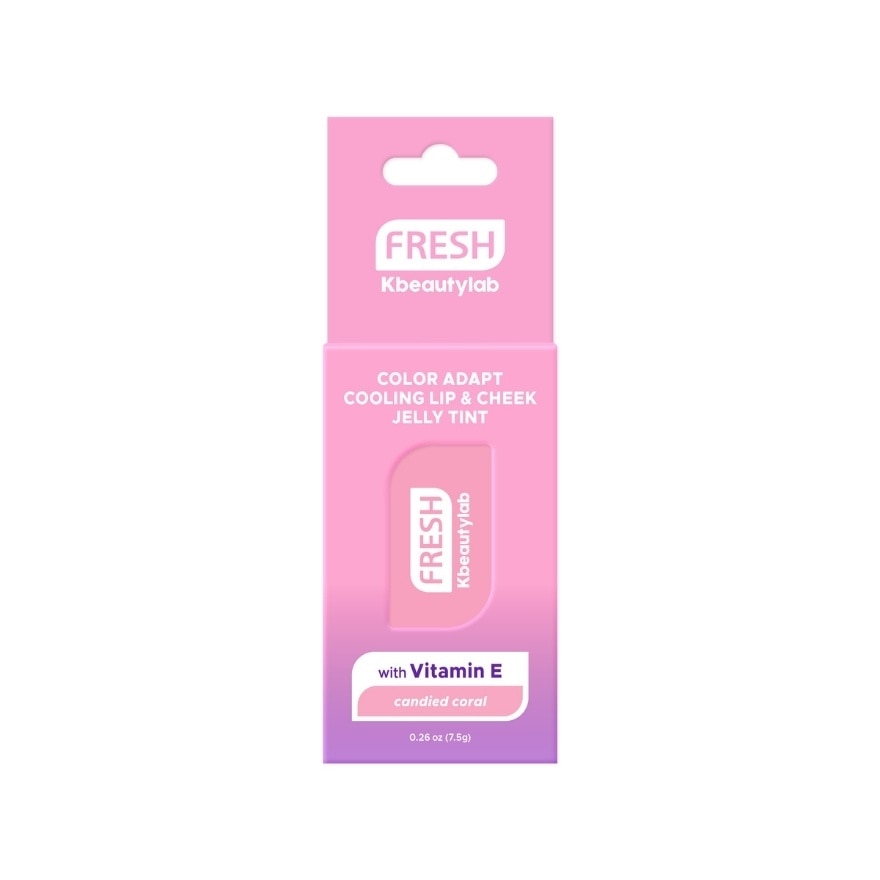 FRESH Kbeautylab Color Adapt Cooling Lip & Cheek Jelly Tint Candied Coral 7.5g