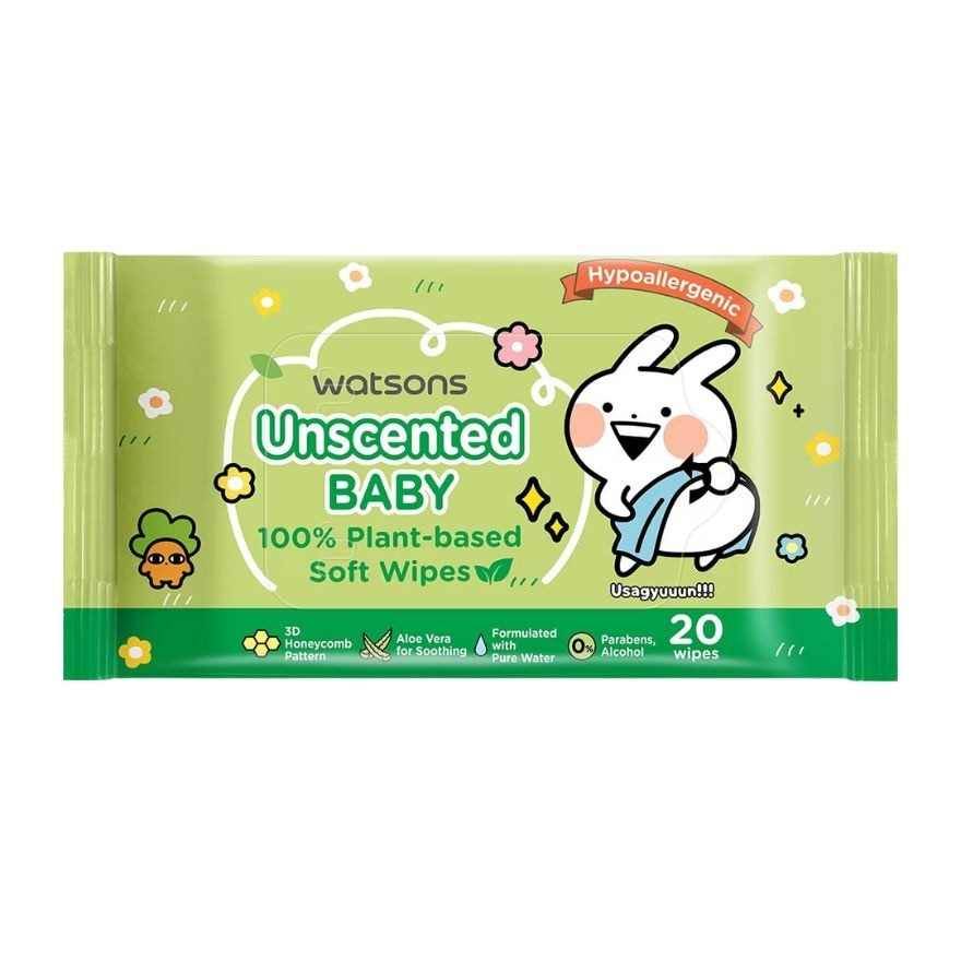 WATSONS Usagyuuun Unscented Baby Wipes 20s x 3 Packs