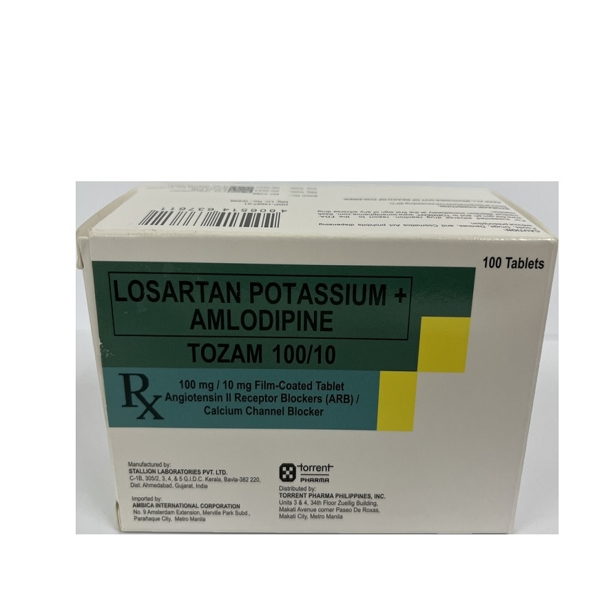 TOZAM 100/10 10mg Film Coated Tablet Sold Per Piece [PRESCRIPTION REQUIRED]