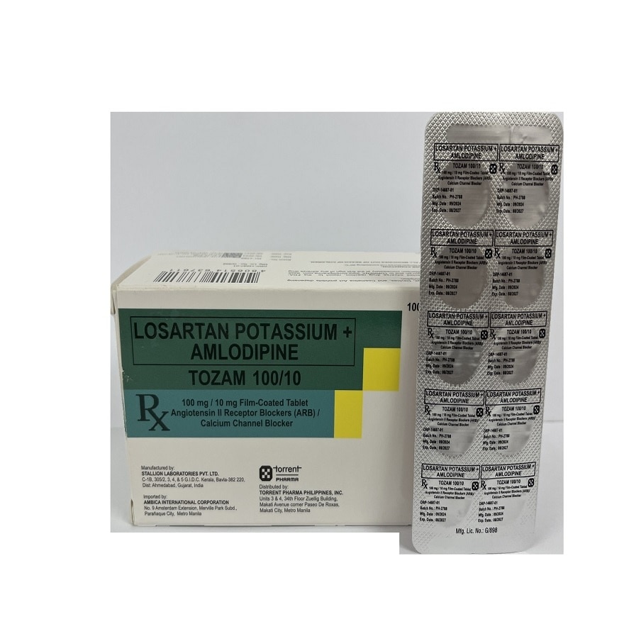 TOZAM 100/10 10mg Film Coated Tablet Sold Per Piece [PRESCRIPTION REQUIRED]