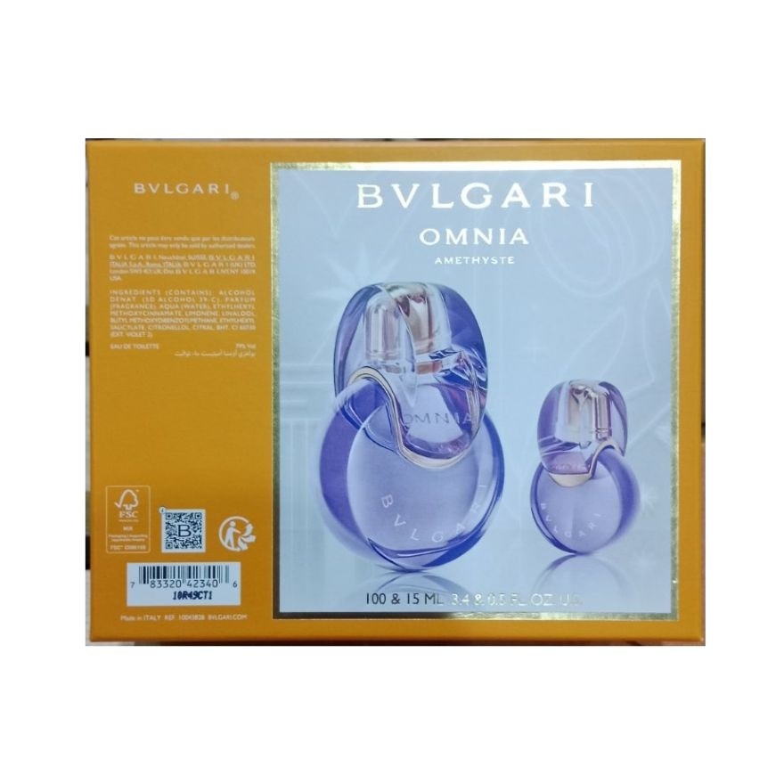 BVLGARI Christmas Set 2024 Omnia Amethyste EDT 100ml 15ml