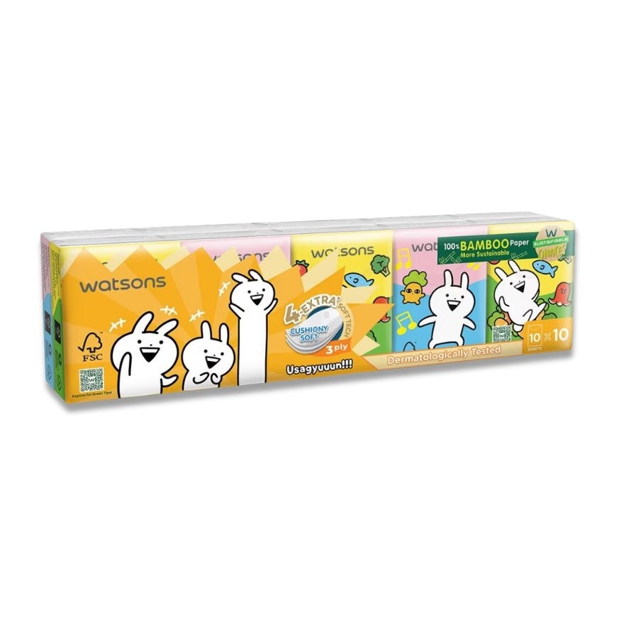 WATSONS Usagyuuun Velvet Mini Hankies 3Ply 10s