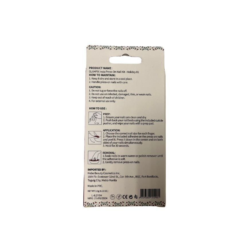 GLAMFIX NAILS Insta Press-On Nail Kit Holiday 01
