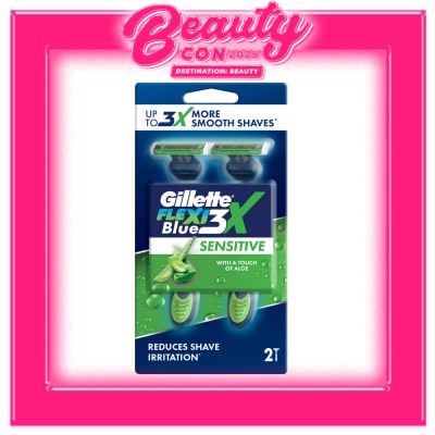 GILLETTE GILETTE Blue3X Flexi Sensitive Disposable Razor 2s Pack
