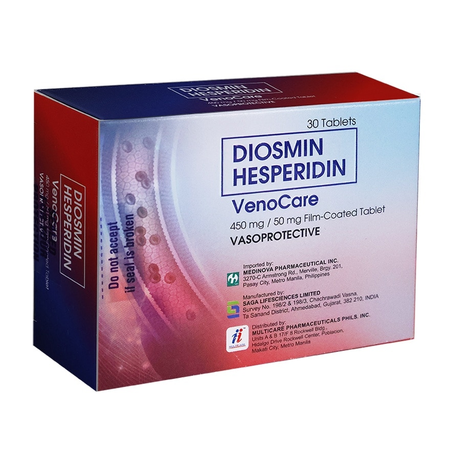 VENOCARE Diosmin Hesperidin 450mg/50ml Film-Coated Tablet [PRESCRIPTION REQUIRED]