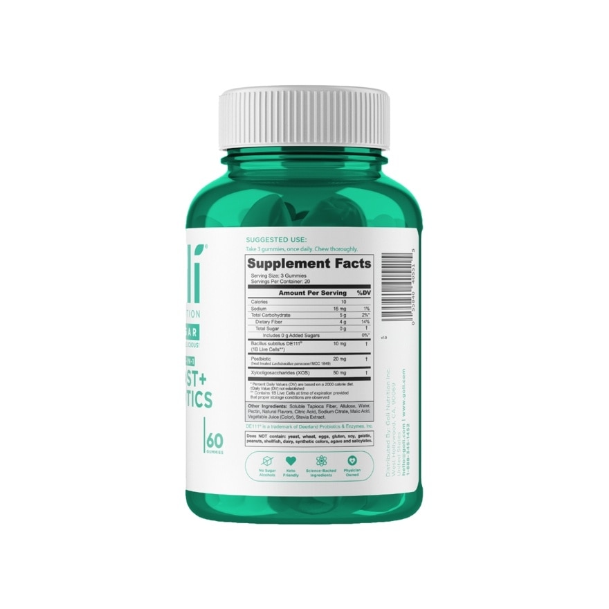 GOLI Pre + Post + Probiotics Zero Sugar 60gummies