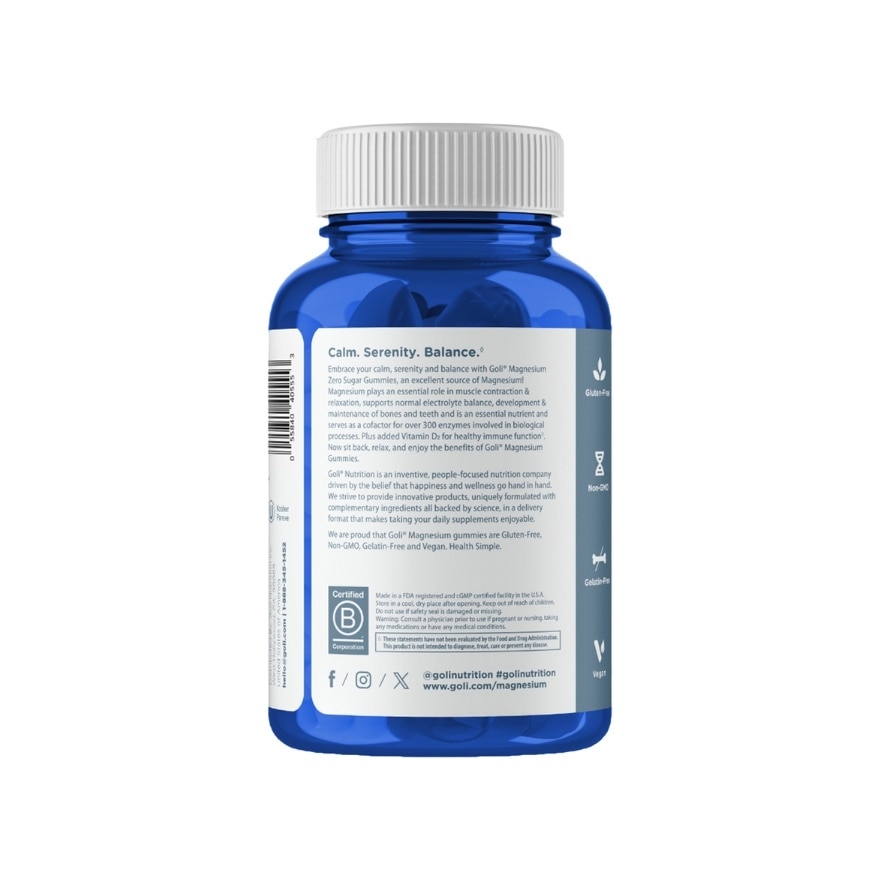 GOLI Magnesium Zero Sugar 60 gummies