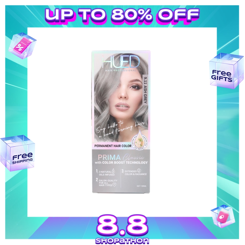 HUED Prima Classic Permanent Hair Color Upgraded Formula 9.11 Ash Grey
