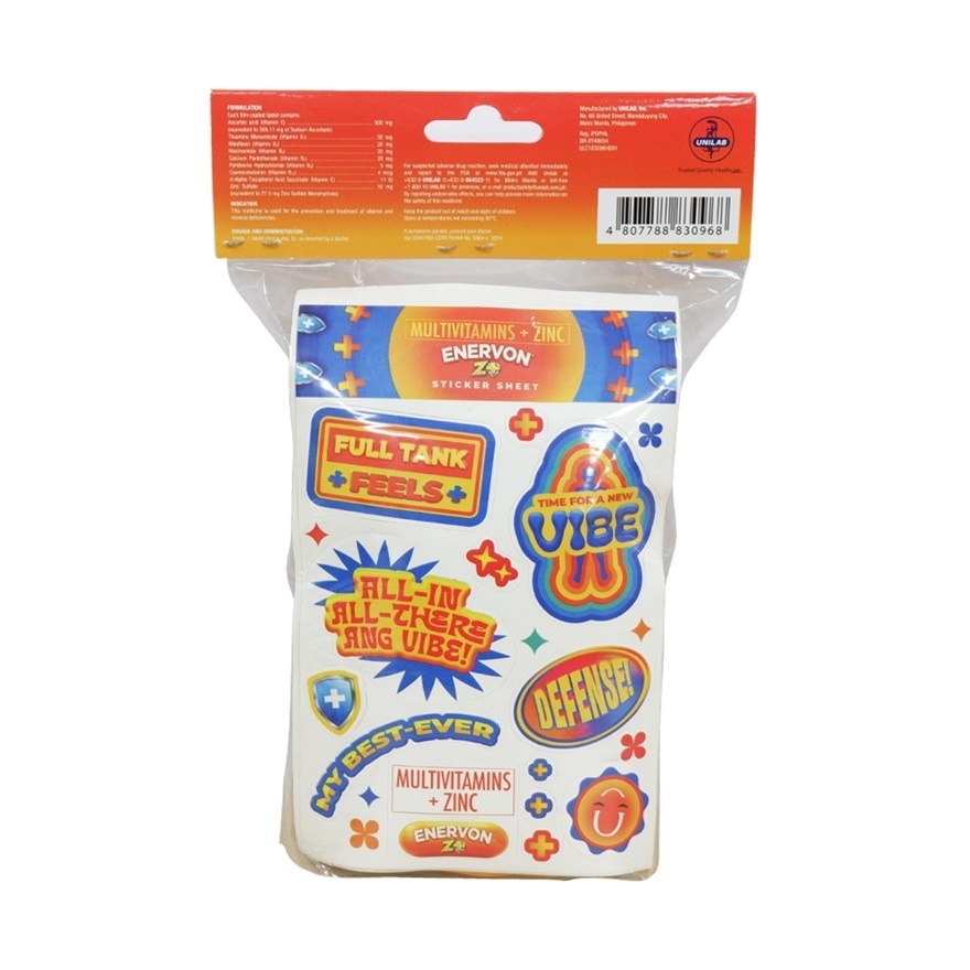 ENERVON Tab Z Film-Coated Tablets 32s Free Pillbox & Stickers