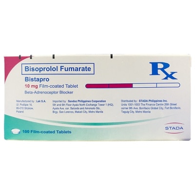 BISTAPRO BISTAPRO Bisoprolol Fumarate Film Coated Tablet 10mg Sold Per Piece [PRESCRIPTION REQUIRED]
