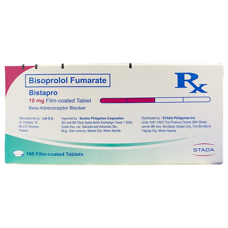 BISTAPRO Bisoprolol Fumarate Film Coated Tablet 10mg Sold Per Piece [PRESCRIPTION REQUIRED]