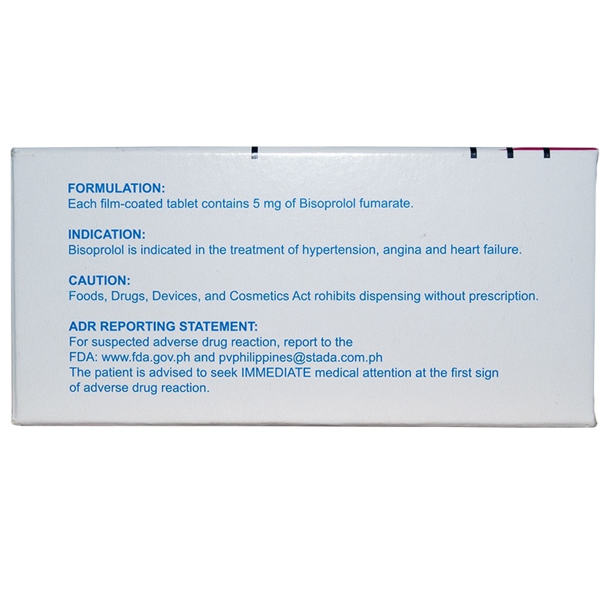 BISTAPRO Bisoprolol Fumarate Film Coated Tablet 5mg Sold Per Piece [PRESCRIPTION REQUIRED]