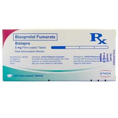 BISTAPRO BISTAPRO Bisoprolol Fumarate Film Coated Tablet 5mg Sold Per Piece [PRESCRIPTION REQUIRED]