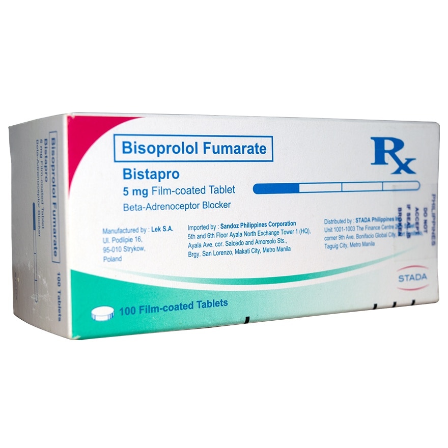 BISTAPRO Bisoprolol Fumarate Film Coated Tablet 5mg Sold Per Piece [PRESCRIPTION REQUIRED]