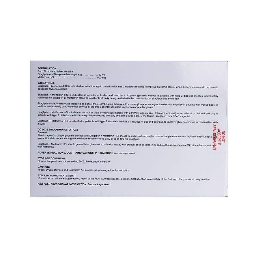 LUPIGLIPTIN Plus Sitagliptin + Metformin HCI 50mg/500mg Film-Coated Tablet (Sold Per Piece) [PRESCRIPTION REQUIRED] image