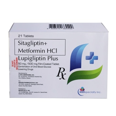LUPIGLIPTIN - LUPIGLIPTIN Plus Sitagliptin + Metformin HCI 50mg/500mg Film-Coated Tablet (Sold Per Piece) [PRESCRIPTION REQUIRED] image