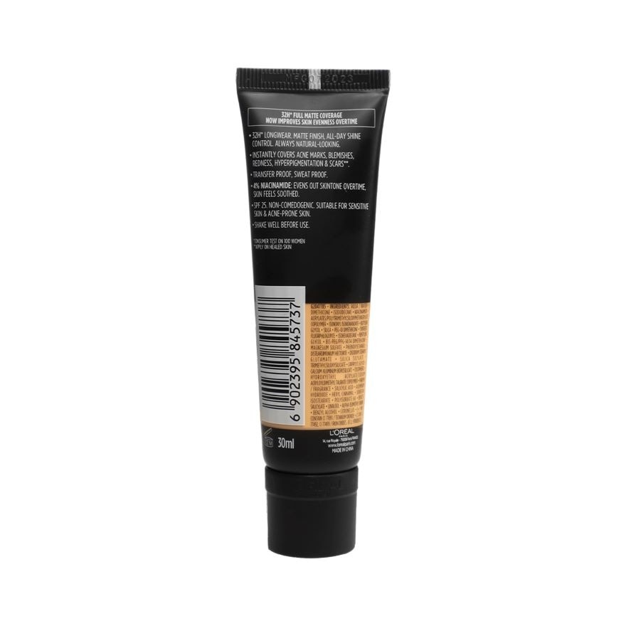 LOREAL Infallible 24H Matte Cover Foundation SPF20 PA+++ 105 Natural Beige 30ml