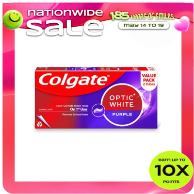 COLGATE - COLGATE Optic White Purple Toothpaste 100g Twinpack