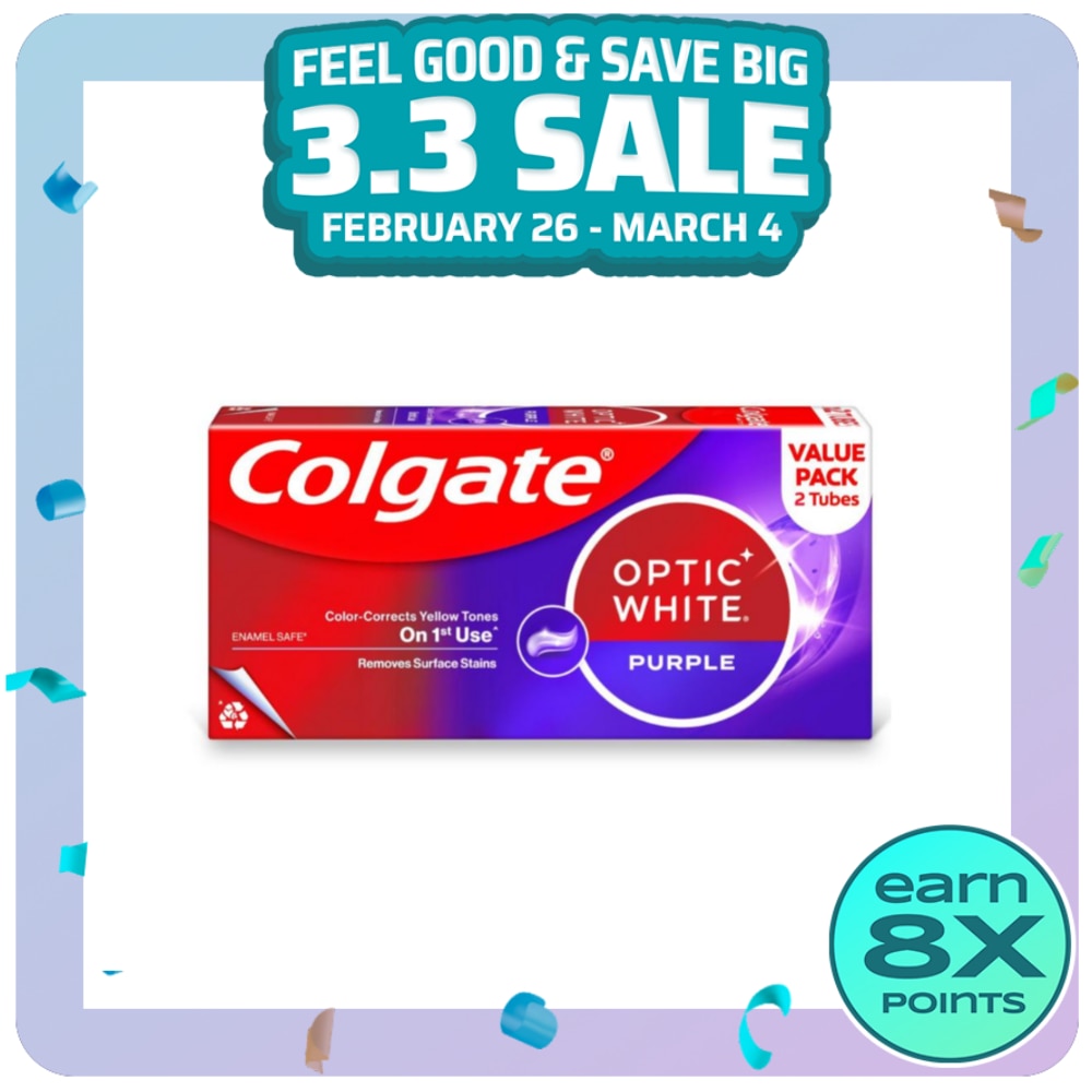 COLGATE Optic White Purple Toothpaste 100g Twinpack