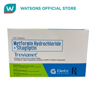 TREVIAMET TREVIAMET Metformin Hydrochloride + Sitagliptin 500mg/50mg Film-Coated Tablet (Sold Per Piece)[PRESCRIPTION REQUIRED]