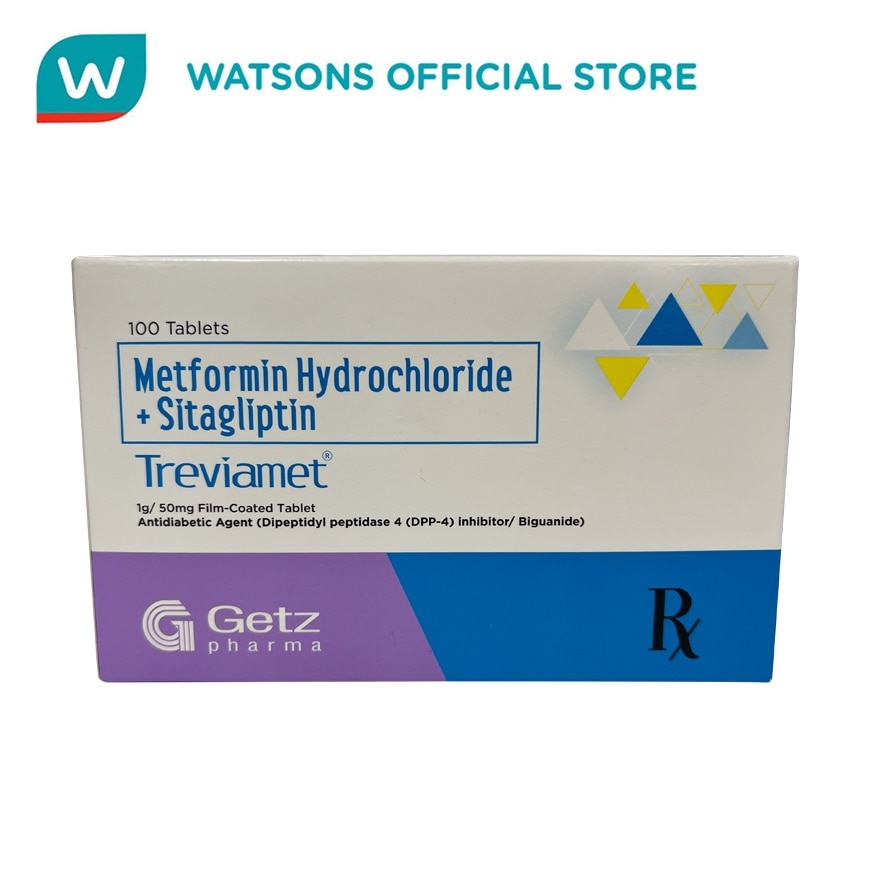 TREVIAMET Metformin Hydrochloride + Sitagliptin 1g/50mg Film-coated Tablet (Sold Per Piece) [PRESCRIPTION REQUIRED]