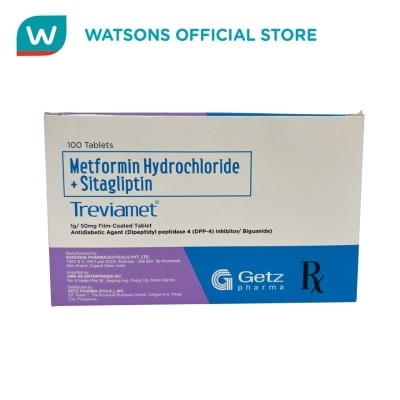 TREVIAMET TREVIAMET Metformin Hydrochloride + Sitagliptin 1g/50mg Film-coated Tablet (Sold Per Piece) [PRESCRIPTION REQUIRED]