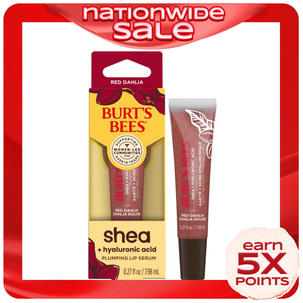BURTS BEES Shea Lip Plumping Serum Red Dahlia 7ml