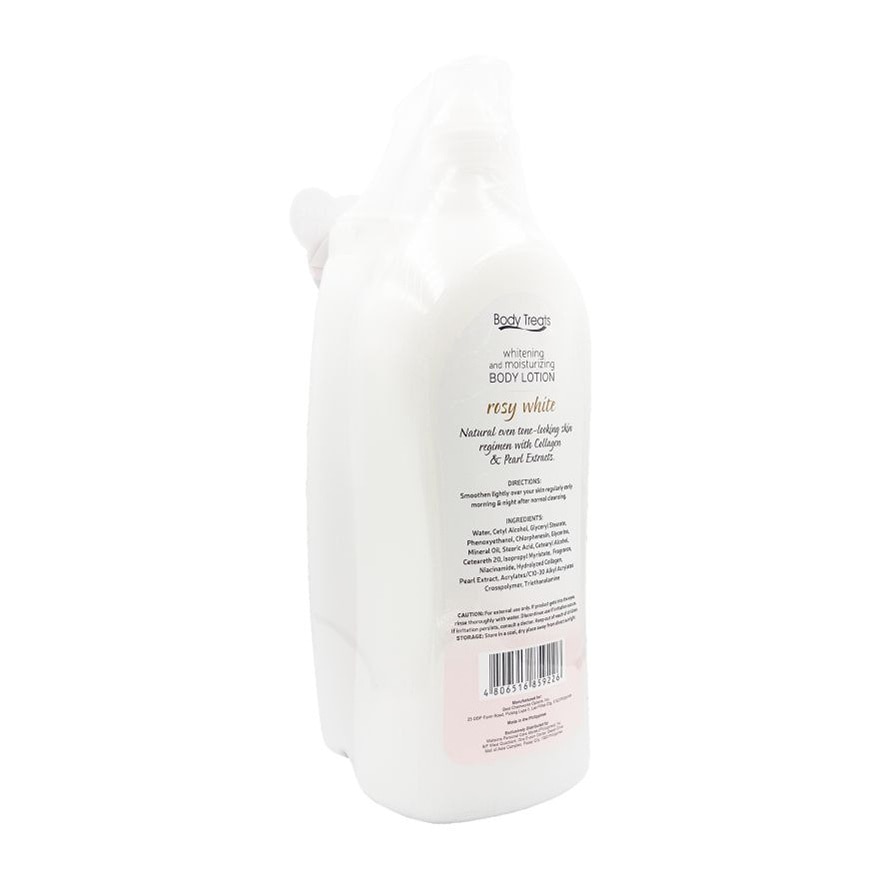 BODY TREATS Whitening & Moisturizing Body Lotion Rosy White 1L + 400ml Bundle