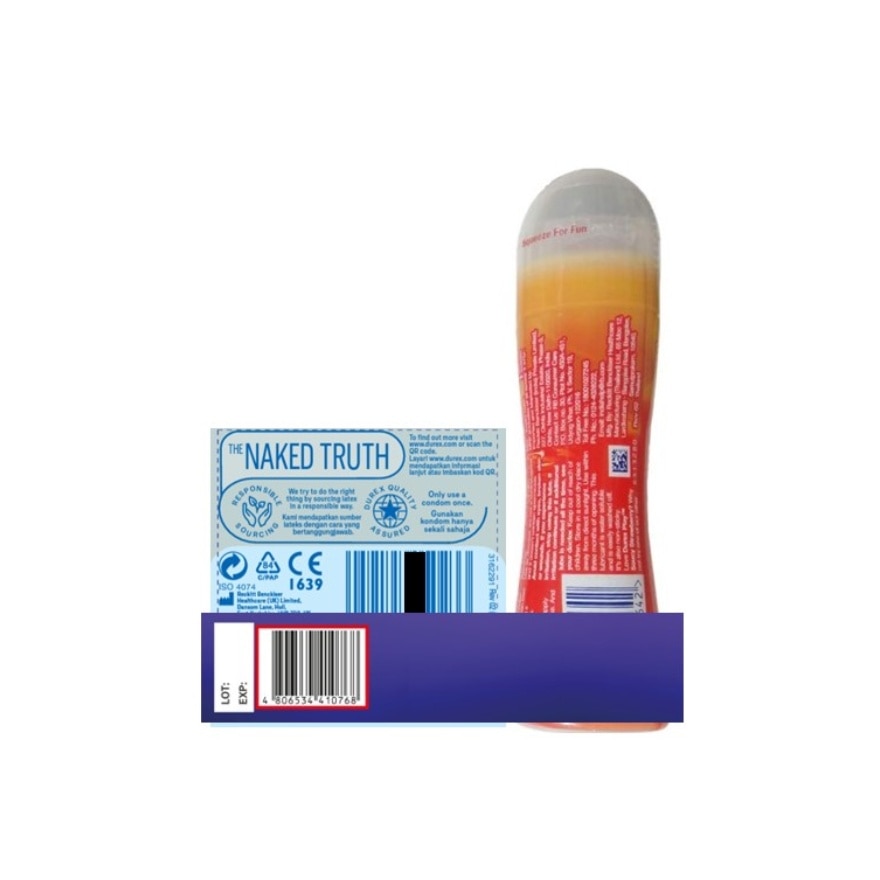 DUREX Play Saucy Strawberry 50ml and Invisible 3s Bundle