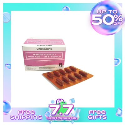 WATSONS GENERICS WATSONS GENERICS Iron+Folic Acid+Vitamin B Complex Capsule Sold Per Piece