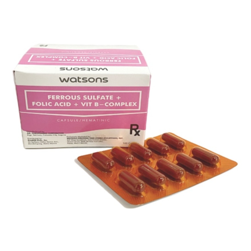WATSONS GENERICS Iron+Folic Acid+Vitamin B Complex Capsule Sold Per Piece