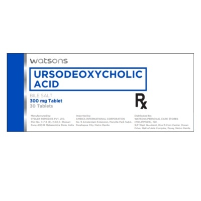 WATSONS GENERICS - WATSONS GENERICS Ursodeoxycholic Acid 300mg Tablet (Sold Per Piece) [PRESCRIPTION REQUIRED]