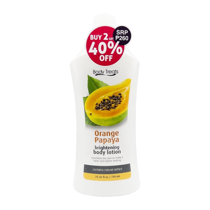 BODY TREATS Brightening Body Lotion Orange Papaya 750ml Bundle