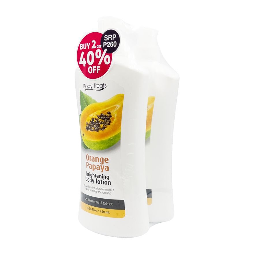 BODY TREATS Brightening Body Lotion Orange Papaya 750ml Bundle