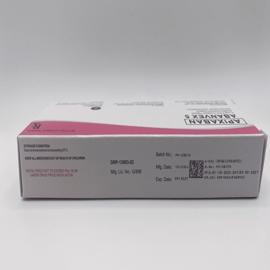 ABANVEX Apixaban 5mg Film-Coated Tablet [PRESCRIPTION REQUIRED]