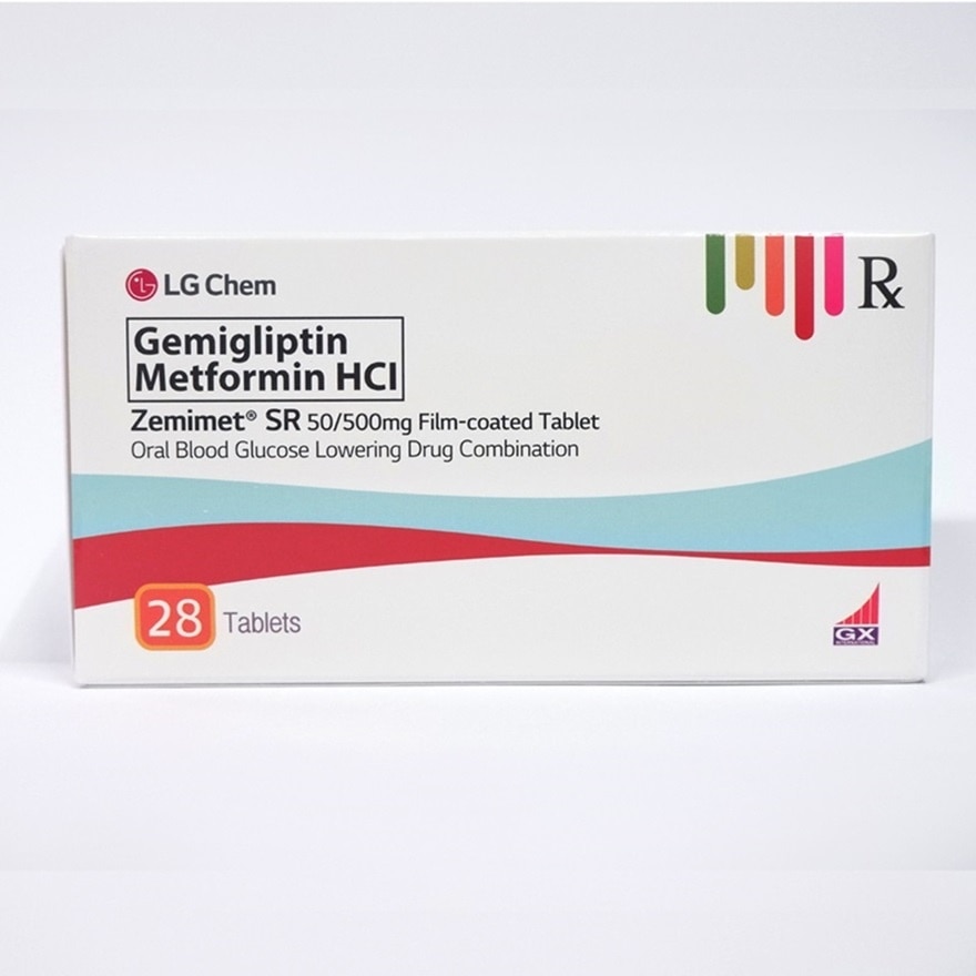 ZEMIMET SR Gemigliptin Metformin HCI 50/500mg Film-Coated Tablet (Sold Per Piece) [PRESCRIPTION REQUIRED]