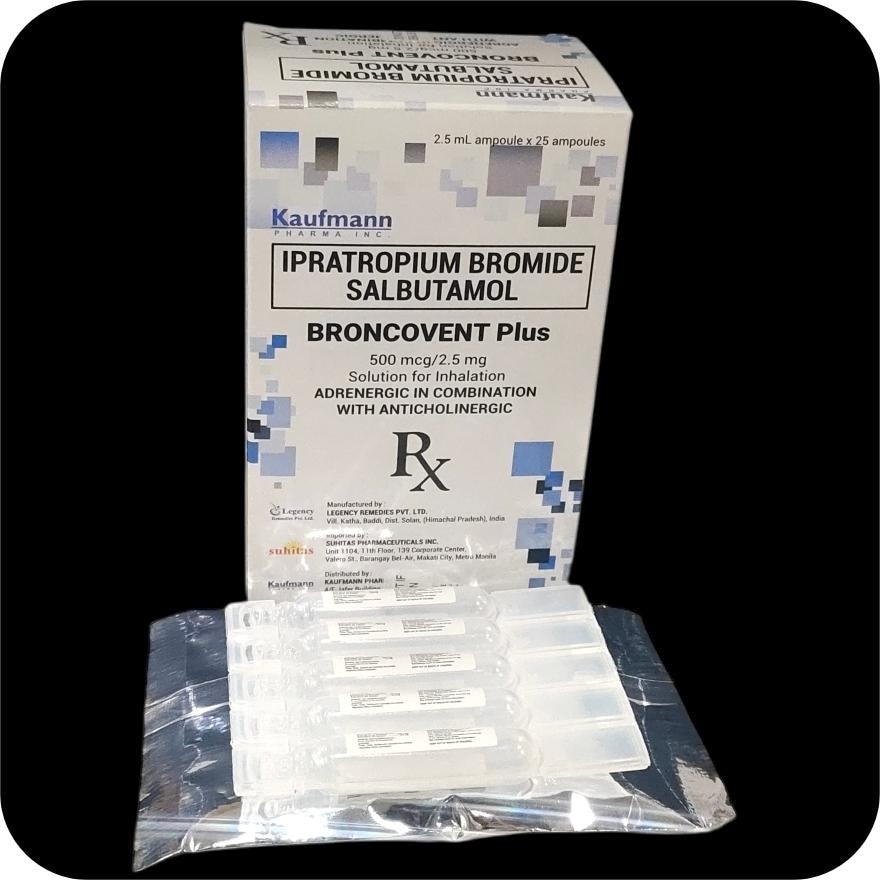 BRONCOVENT PLUS Ipratropium Bromide Salbutamol 500mcg/2.5mg 25 ampules [PRESCRIPTION REQUIRED]
