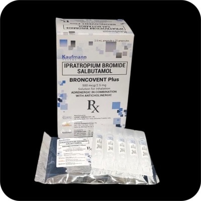 BROCOVENT PLUS BRONCOVENT PLUS Ipratropium Bromide Salbutamol 500mcg/2.5mg 25 ampules [PRESCRIPTION REQUIRED]