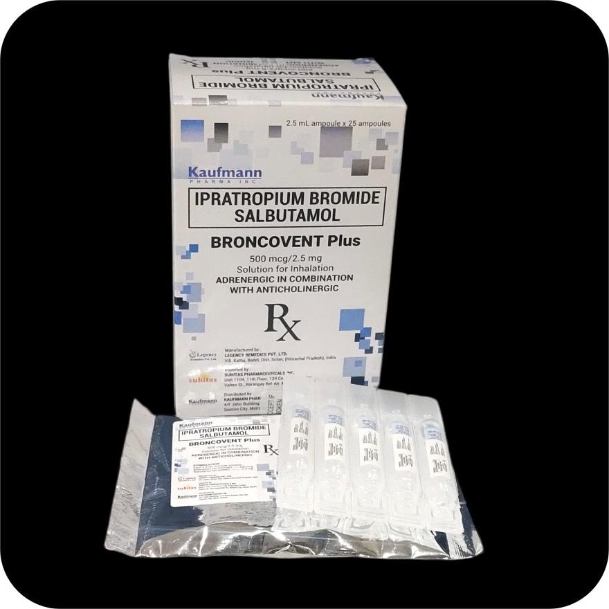 BRONCOVENT PLUS Ipratropium Bromide Salbutamol 500mcg/2.5mg 25 ampules [PRESCRIPTION REQUIRED]