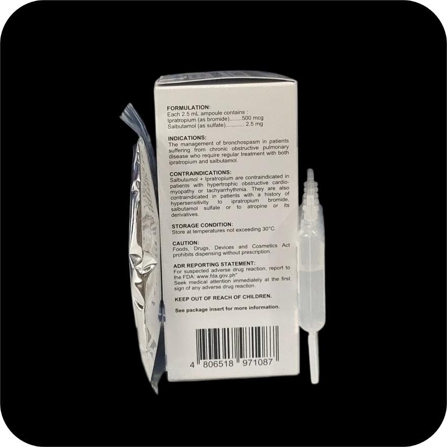 BRONCOVENT PLUS Ipratropium Bromide Salbutamol 500mcg/2.5mg 25 ampules [PRESCRIPTION REQUIRED]