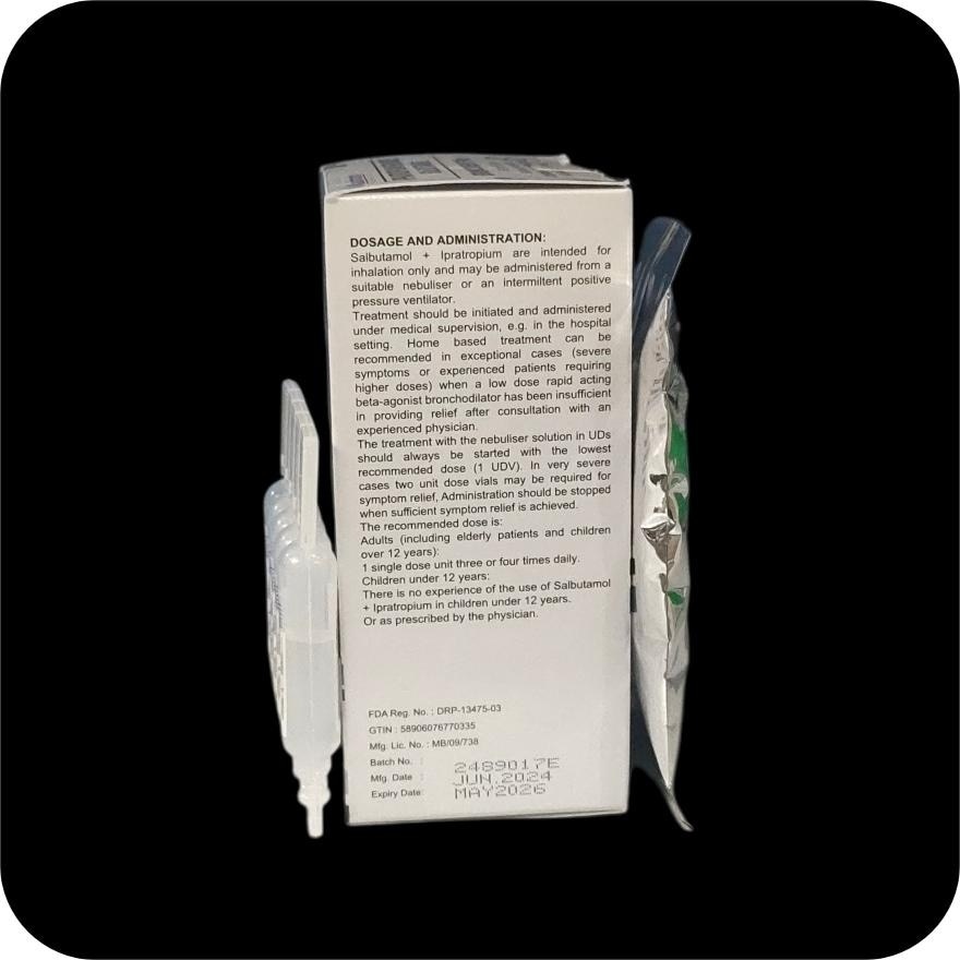 BRONCOVENT PLUS Ipratropium Bromide Salbutamol 500mcg/2.5mg 25 ampules [PRESCRIPTION REQUIRED]