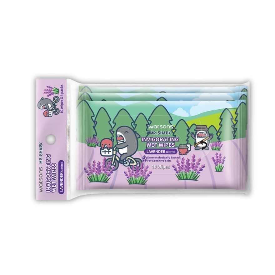 WATSONS Lavender Scented Invigorating Wet Wipes 10X3PACKS