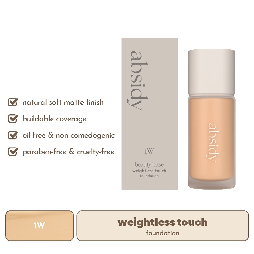 ABSIDY Beauty Base Weightless Touch Foundation 1W 30ml