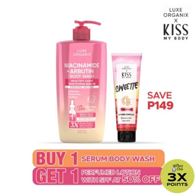 LUXE ORGANIX LUXE ORGANIX Niacinamide Arbutin Body Wash + Kiss My Body Sweetie Lotion Bundle 1000ml