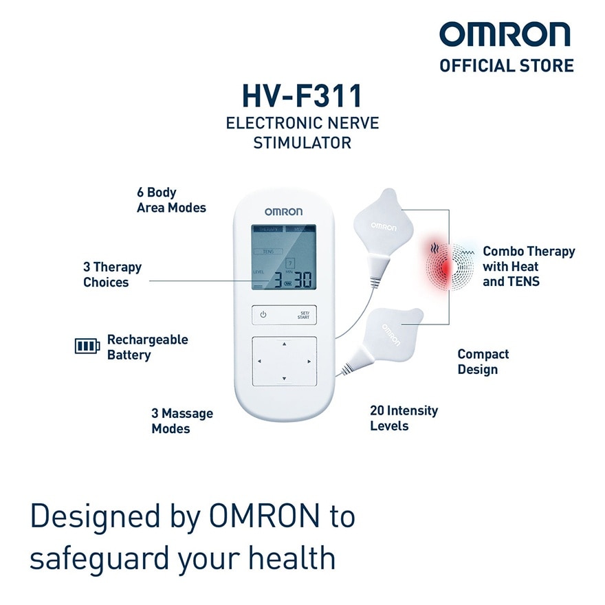OMRON HV-F311 Heated Tens Massager - Electric Nerve Stimulator